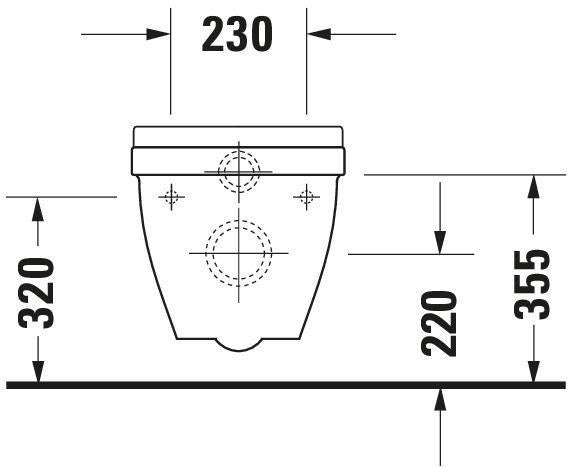 Duravit Wand-WC Starck 3 Tiefspüler 545 mm mit WonderGliss Beschichtung, weiß