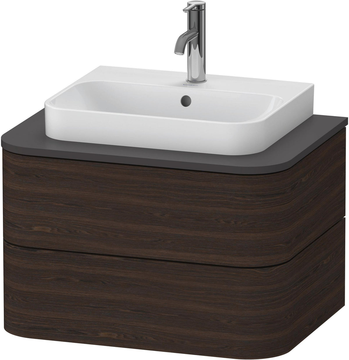 DURAVIT Happy D.2 Konsolenwaschtischunterbau wandhängend 650 mm, 2 Schubkästen, weiß Hochglanz