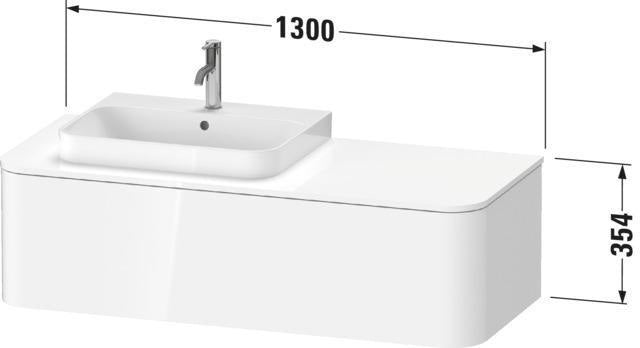 DURAVIT Waschtischunterbau Happy D.2 Plus 1300x550mm taupe supermatt 1 Auszug wandhängend