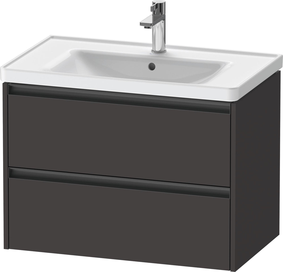 Duravit Ketho.2 Waschtischunterbau 784 mm betongrau matt mit 2 Schubkästen und Soft-Close