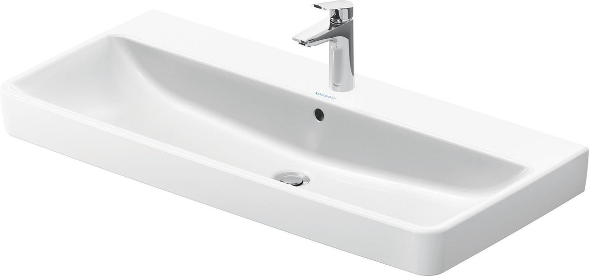 Duravit No.1 Waschtisch 1000 mm weiß mit Überlauf und Hahnlochbank – Wandhängend