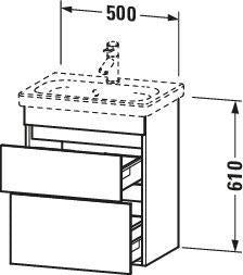 DURAVIT DuraStyle Waschtischunterbau wandhängend 610x500x370 mm Eiche Terra/Weiß Matt