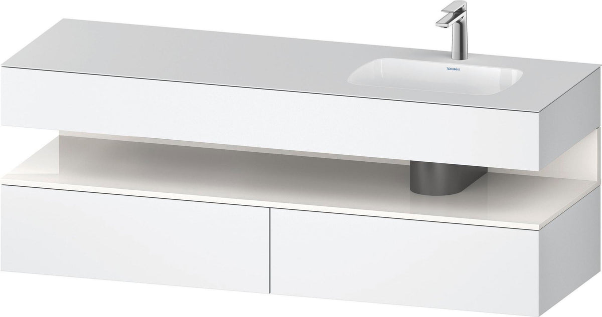 DURAVIT Qatego Einbauwaschtisch mit Konsolenwaschtischunterbau 1600 mm Weiß Matt