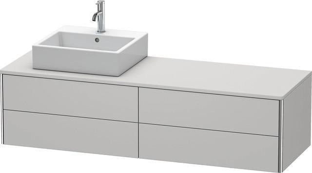 Duravit XSQUARE Waschtischunterbau 1600 mm mit Becken links – Sand Matt