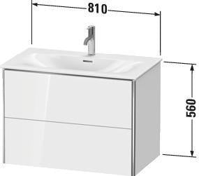 Duravit XSquare Waschtischunterbau 810 mm weiß matt mit Tip-On-Technik und Siphonausschnitt