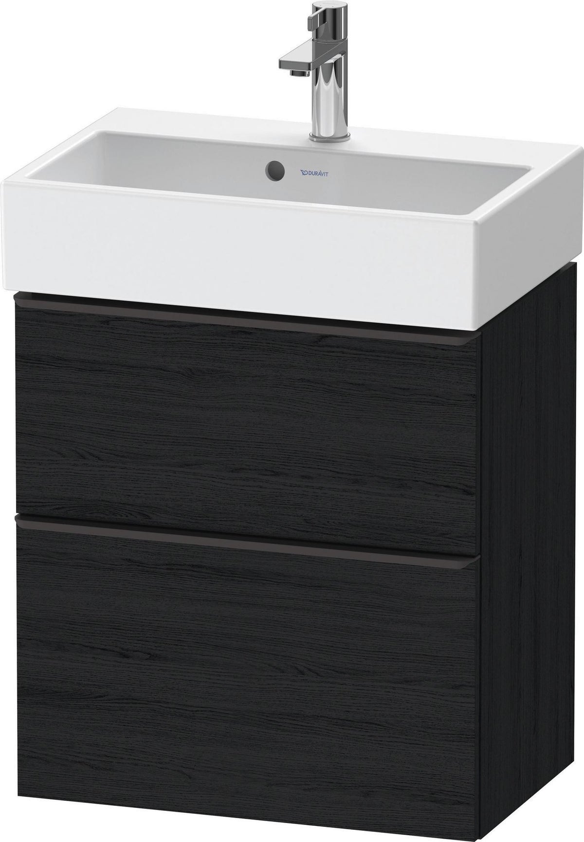 DURAVIT D-Neo Waschtischunterbau wandhängend Eiche Schwarz 584 mm mit Auszug und Schubkasten