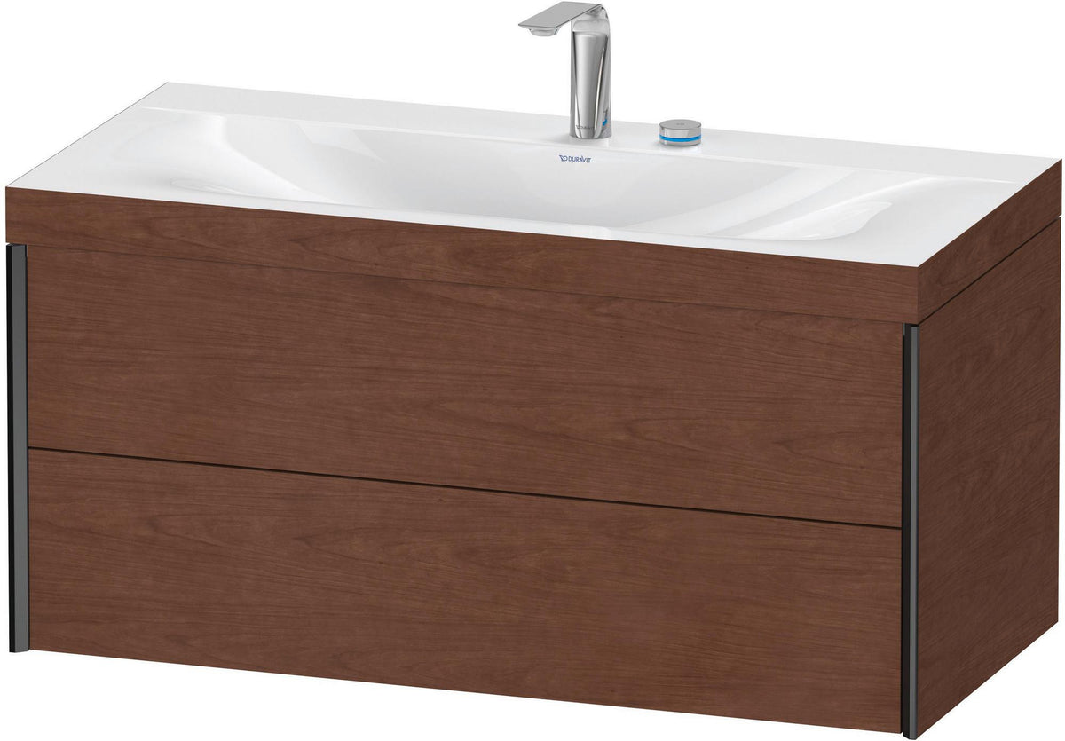 DURAVIT XViu c-bonded Waschtischunterset 1000 mm, 2 Schubkästen, Nussbaum Dunkel, Wandhängend