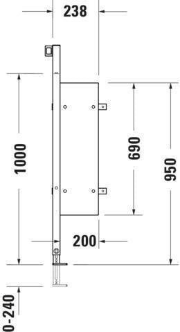 DURAVIT DuraSystem Erweiterungselement für WT Trockenbau 238 x 1148 mm