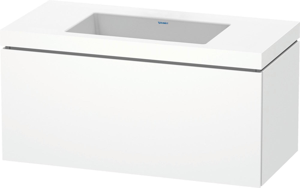 DURAVIT L-Cube c-bonded Waschtischset wandhängend weiß 1000 mm mit Tip-on Technik