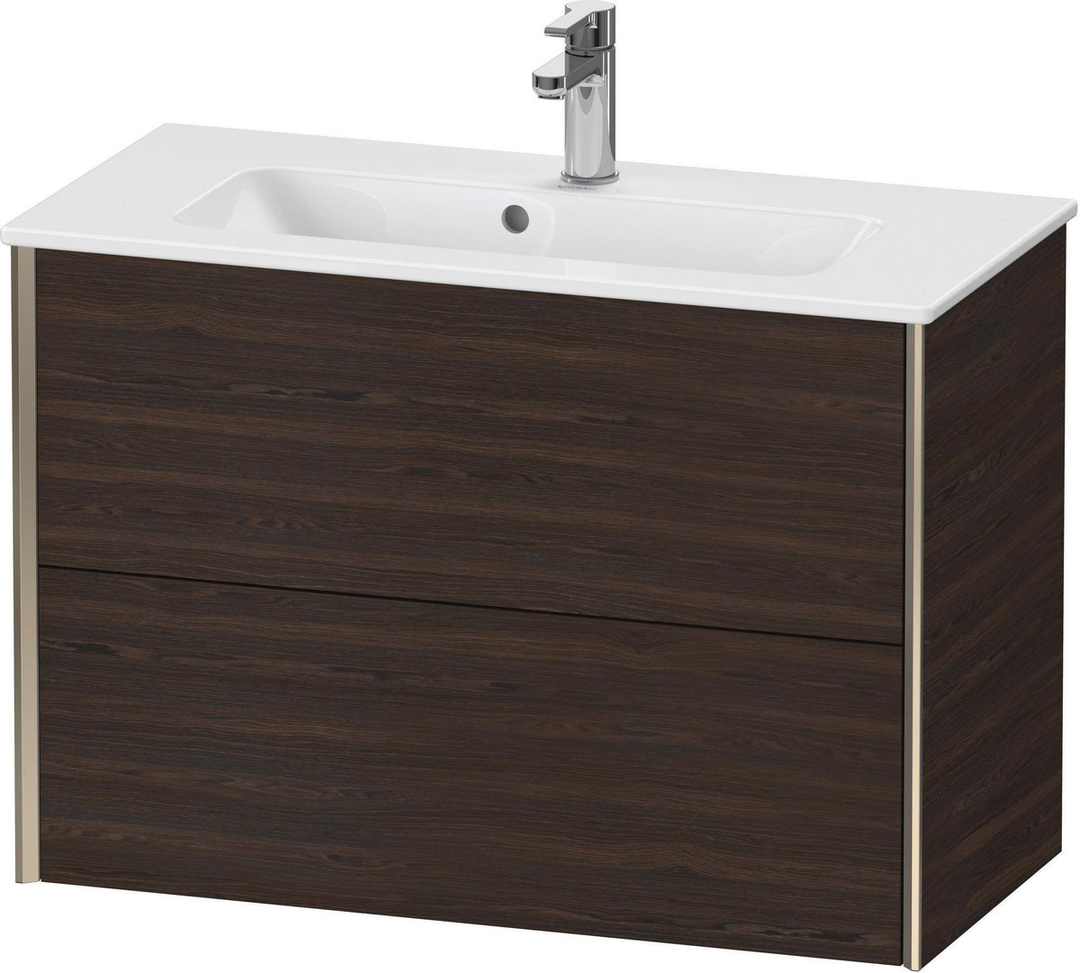 DURAVIT XViu Waschtischunterbau wandhängend 810 mm, 2 Schubladen, champagner matt/weiß matt
