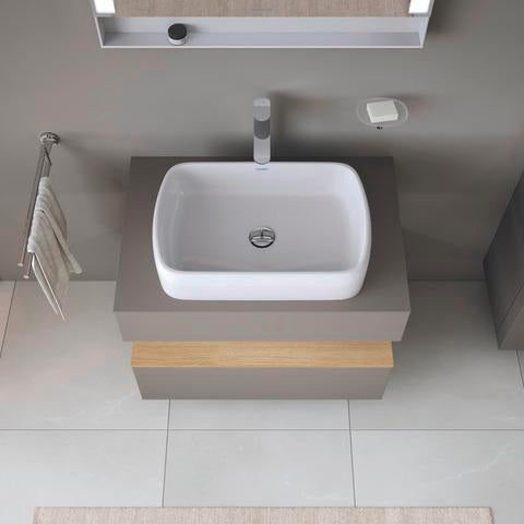 DURAVIT Qatego Hochschrank 400 mm, 2 Türen, weiß Hochglanz, Eiche Schw. Matt