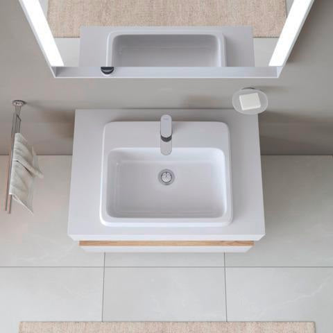 DURAVIT Qatego Einbauwaschtisch 550 mm weiß HygieneGlaze 1 Hahnloch mit Überlauf