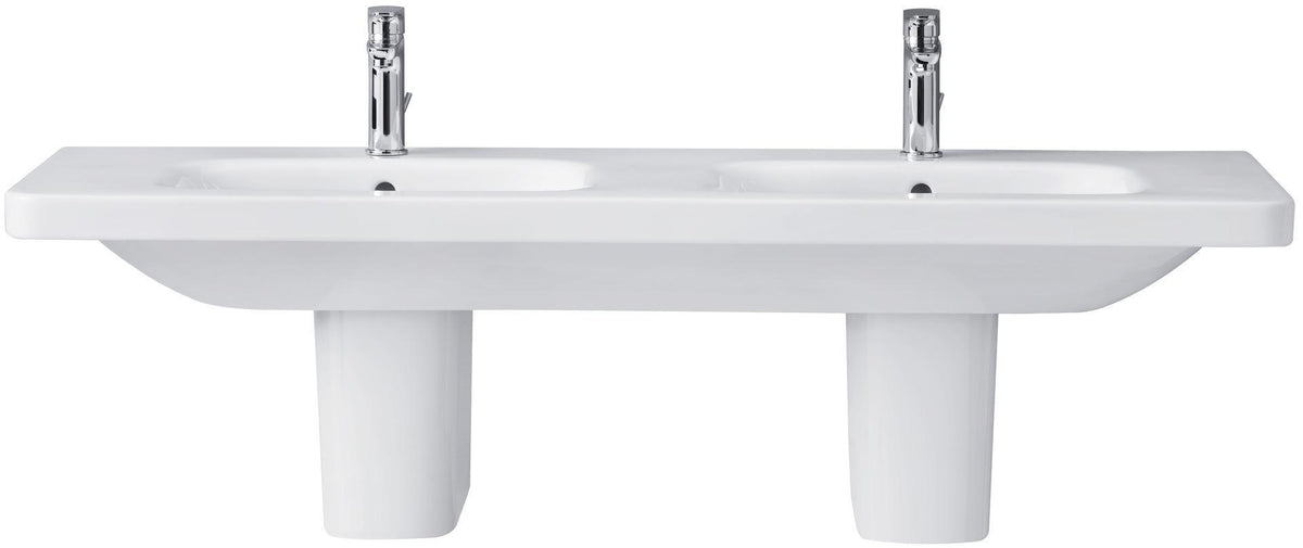 DURAVIT DuraStyle Doppelwaschtisch 1400 mm mit Überlauf und je 1 Hahnloch, weiß