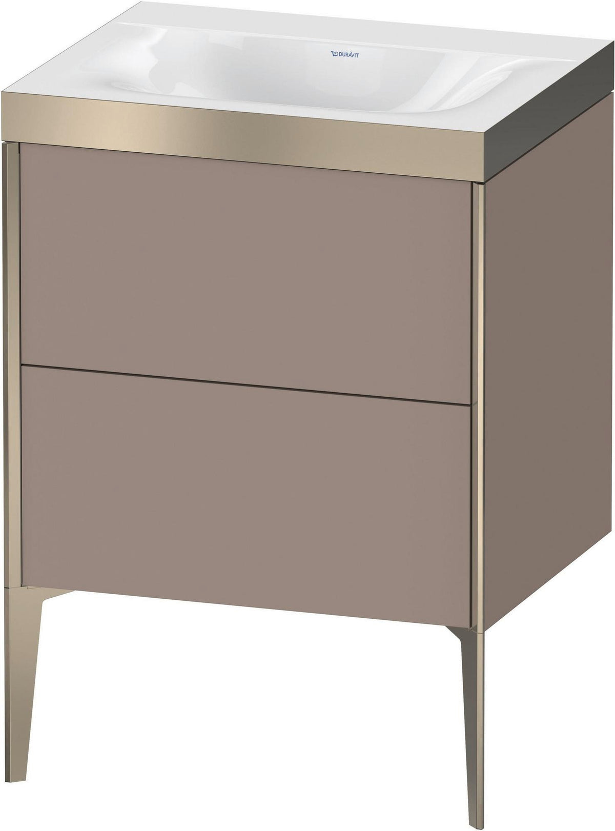 DURAVIT XViu c-bonded Waschtischset bodenstehend 610x600x480 mm champagner matt/basalt matt