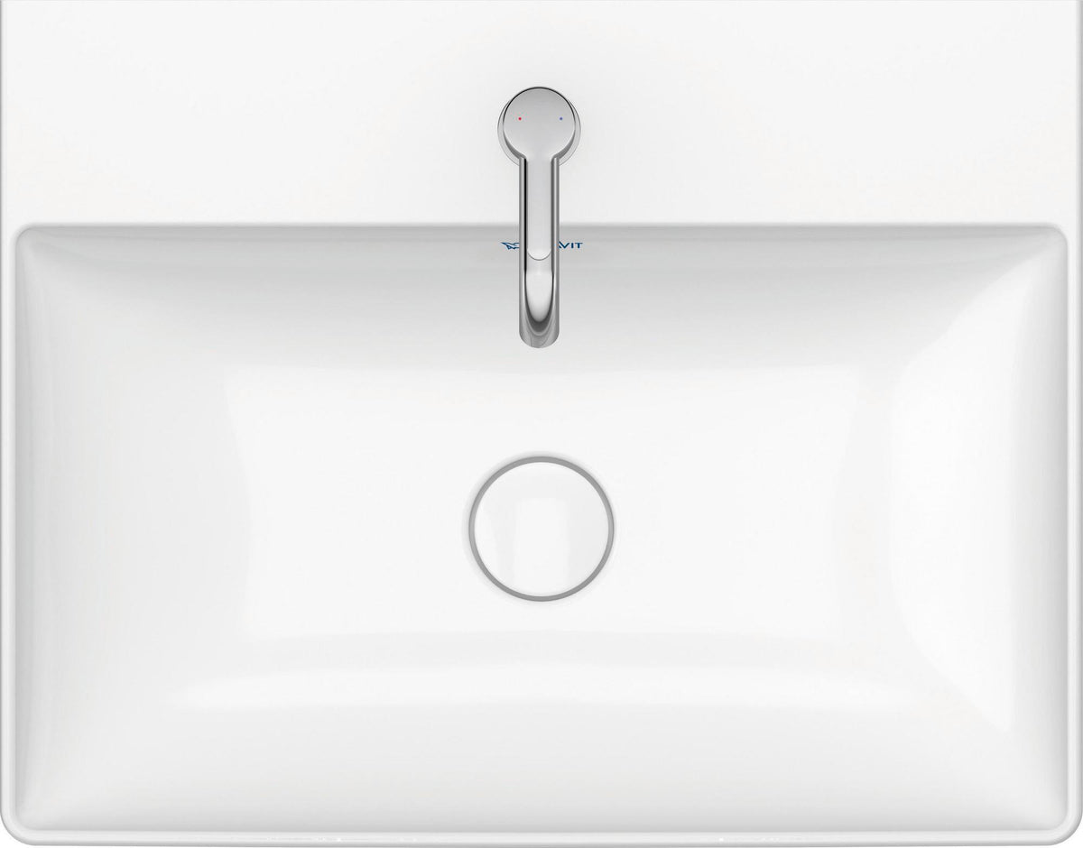Duravit DuraSquare Waschtisch 600 mm weiß mit Hahnloch ohne Überlauf für Wandmontage