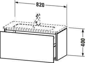 Duravit L-Cube Waschtischunterbau 820 mm Weiß Matt mit 1 Auszug und Tip-On-Technik