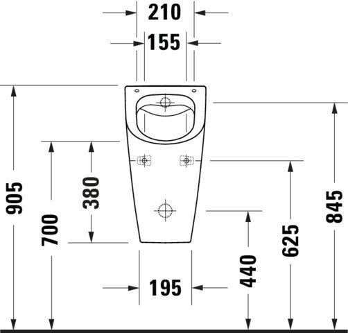 DURAVIT Urinal ME by Starck spülrandlos, weiß, 350x300x585 mm, für Deckelmontage