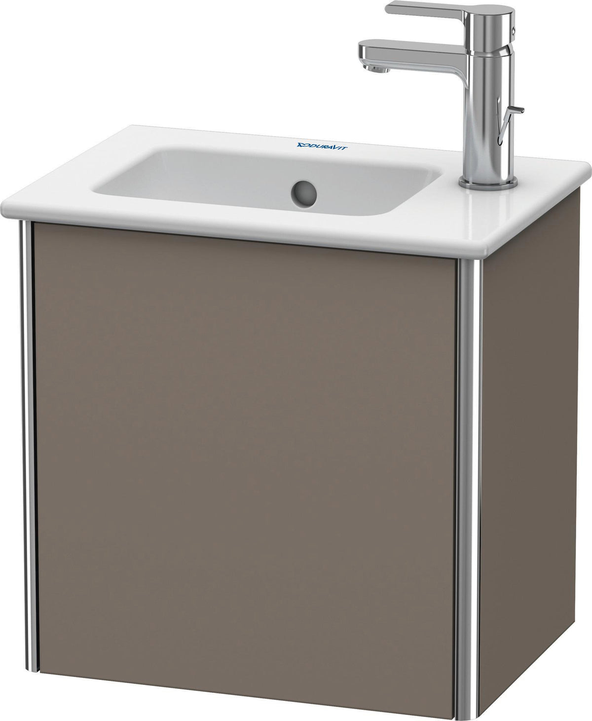 Duravit XSquare Waschtischunterbau 410 mm Flannel Grey Hochglanz, 1 Tür links, wandhängend
