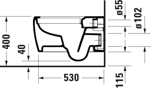 DURAVIT Wand-Tiefspül-WC Qatego Studio F. A. Porsche Collection 570 mm spülrandlos Weiß