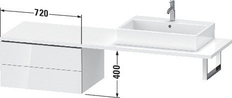 Duravit L-Cube Unterschrank 720 mm taupe supermatt mit 2 Schubkästen und Einrichtungssystem