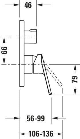 Duravit No.1 Einhebel-Brausemischer Unterputz mit Umstellventil, Keramikmischsystem, Chrom