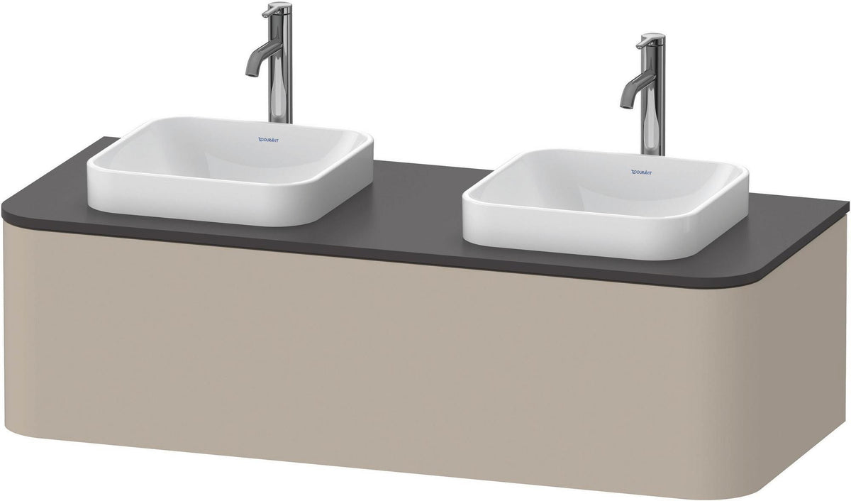 DURAVIT Happy D.2 Konsolenwaschtischunterbau 1300 mm Taupe supermatt mit Tip-On Technik