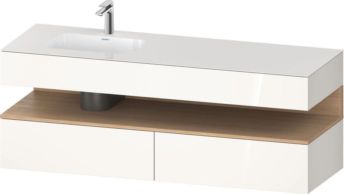 DURAVIT Qatego Studio F. A. Porsche Einbauwaschtisch mit Konsolenwaschtischunterbau 1600 mm Weiß Matt