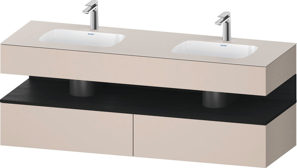 DURAVIT Qatego Studio F. A. Porsche Waschtischset 1600 mm mit Konsolenwaschtischunterbau, 2 Auszüge