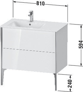 Duravit Waschtischunterbau XVIU 810x834x480mm 2 Auszüge Ahorn mitte Schürze s-matt