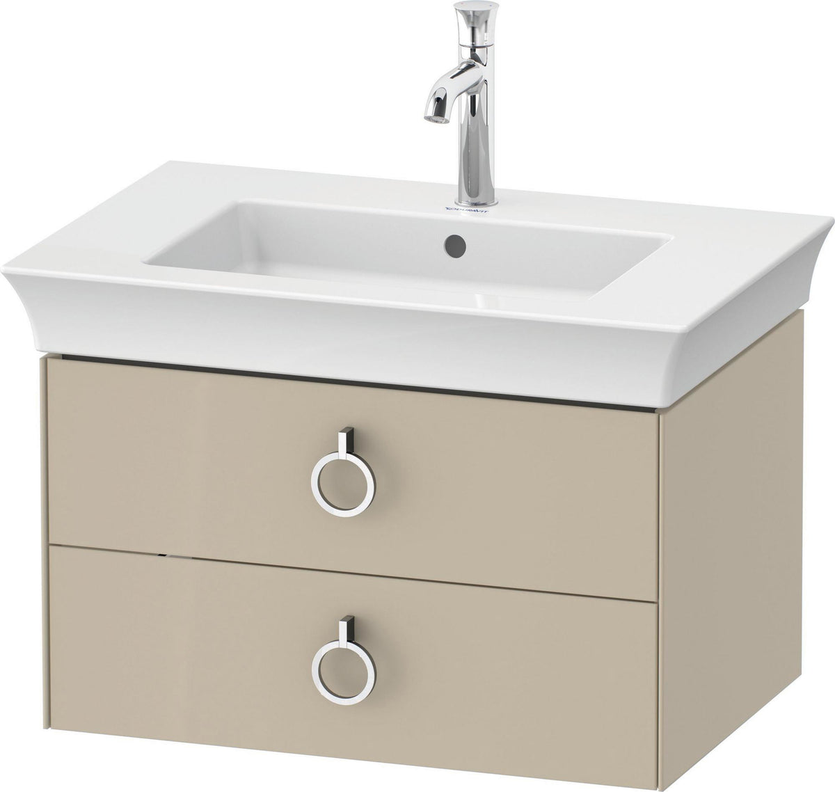 DURAVIT Waschtischunterbau White Tulip 684 mm wandhängend, 2 Schubkästen, Nussbaum/Taupe Hochglanz
