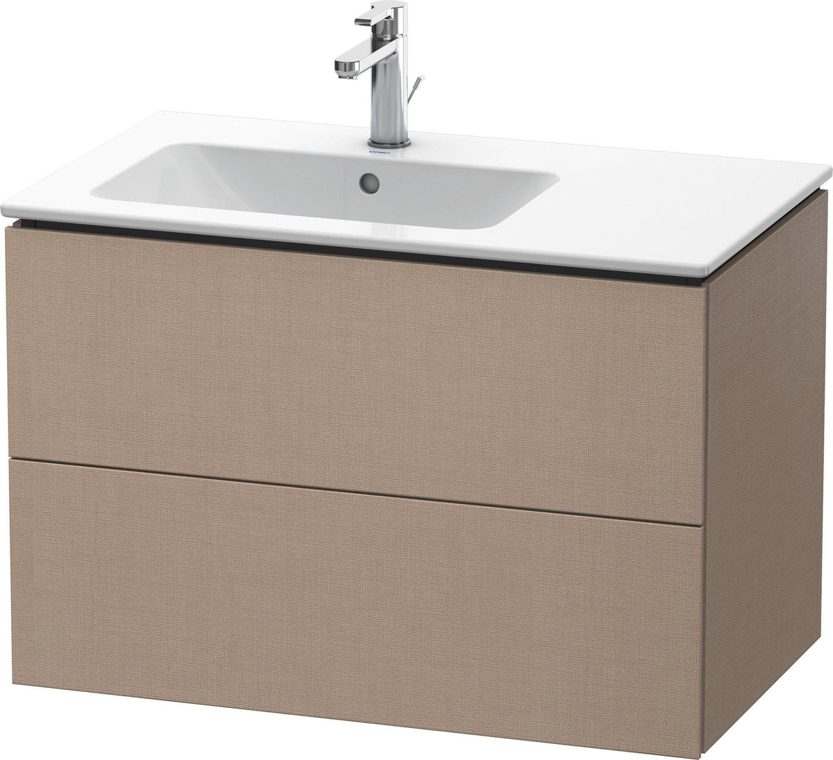 DURAVIT L-Cube Waschtischunterbau 820 mm betongrau matt – 2 Schubkästen, Becken links, wandhängend