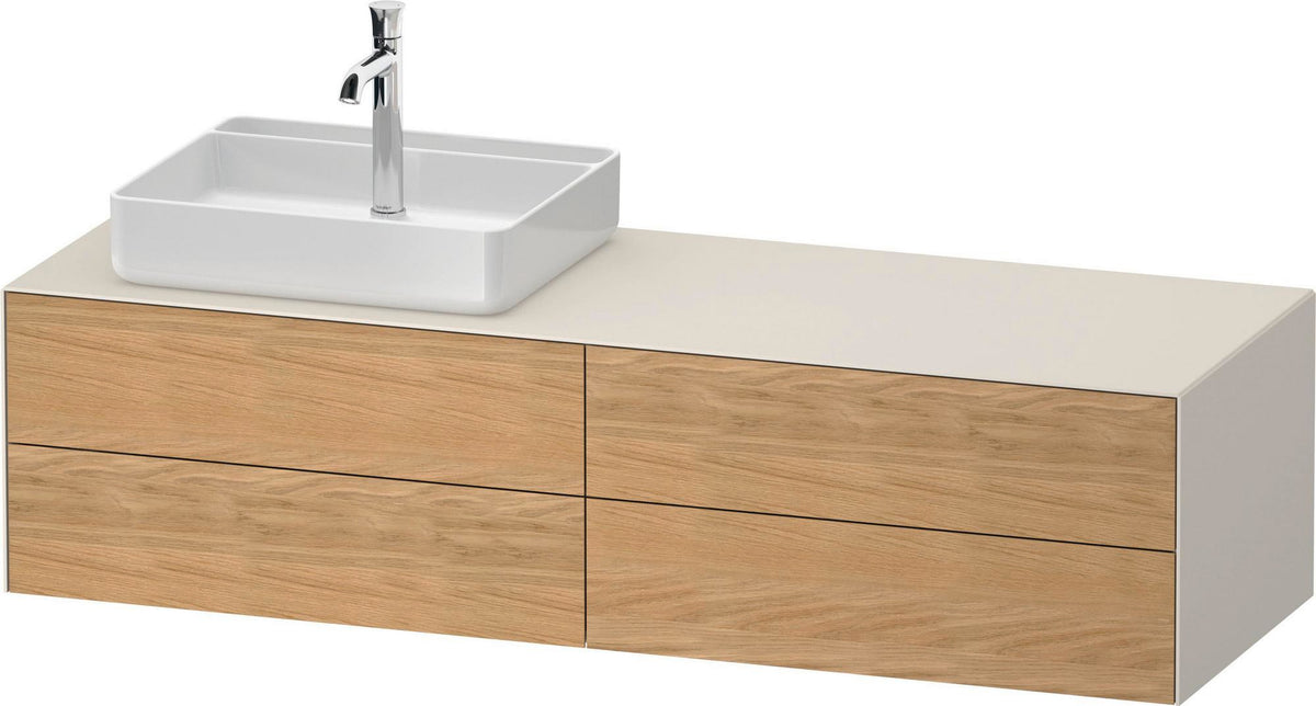 DURAVIT White Tulip Konsolen-Waschtischunterbau 1600 mm, 4 Schubkästen, Weiß Seidenmatt