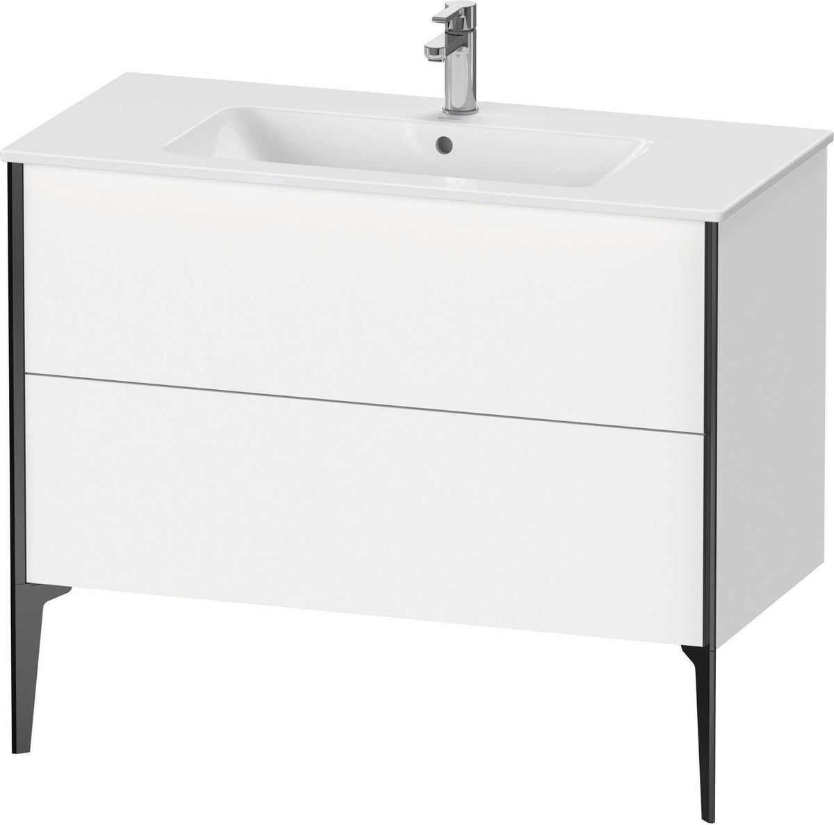 Duravit XViu Waschtischunterbau bodenstehend 1010 mm, 2 Auszüge, weiß matt, Tip-On