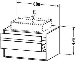 Duravit Ketho Waschtischunterbau 800 mm wandhängend, 2 Schubkästen, basalt matt