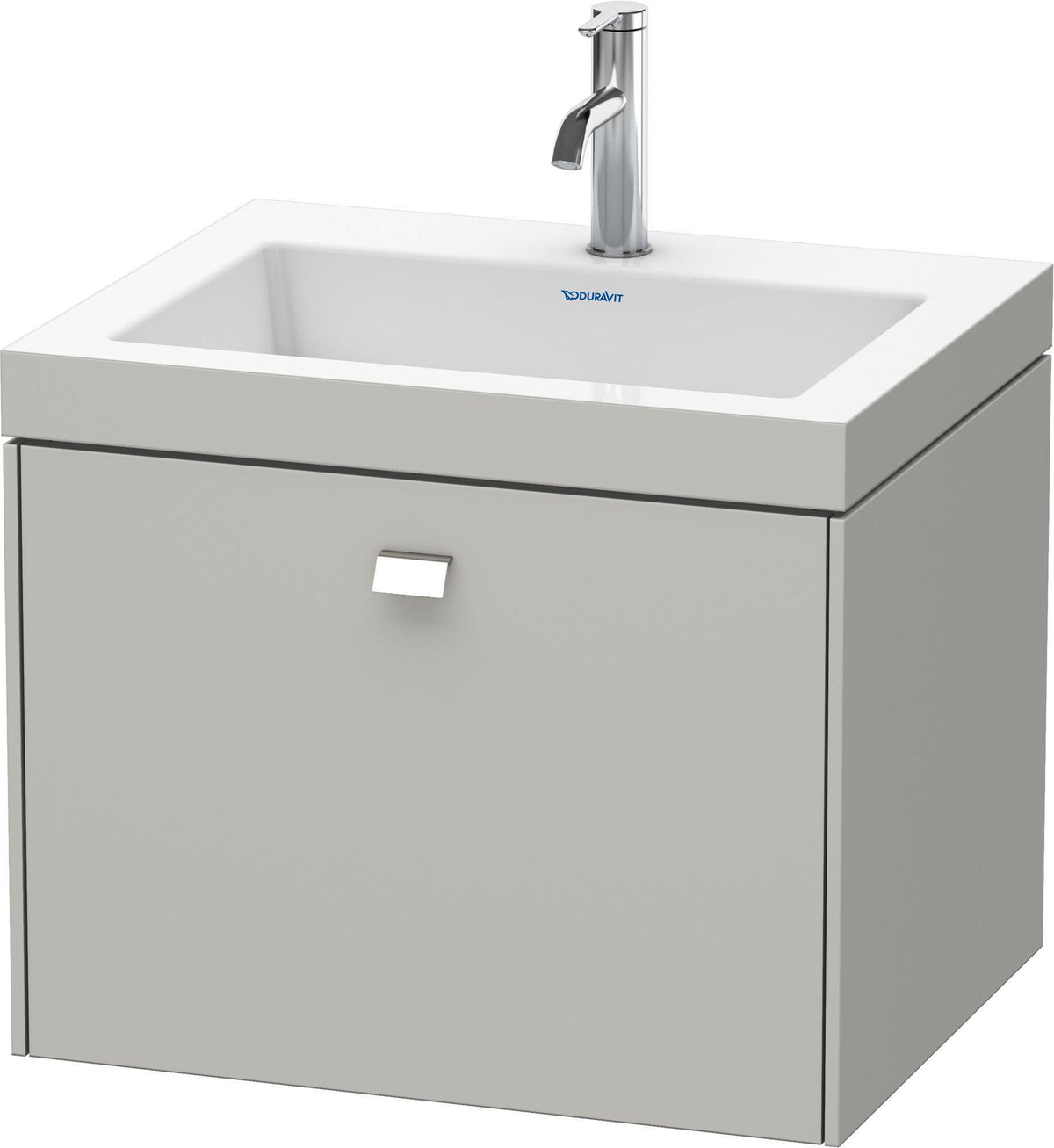 DURAVIT Brioso c-bonded Waschtischset 600 mm, wandhängend, Betongrau Matt, 1 Auszug