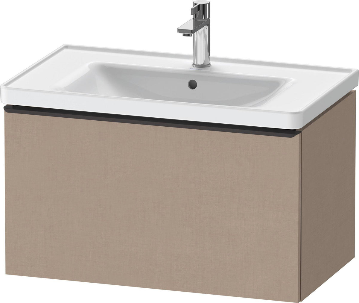 Duravit D-Neo Waschtischunterbau 784 mm Eiche Schwarz Matt mit 1 Auszug und Bronze-Griff