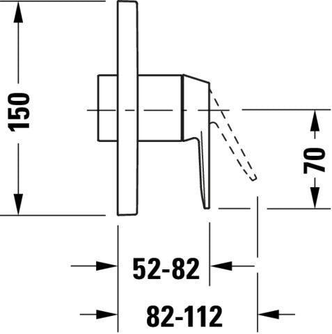 DURAVIT Manhattan Einhebel-Brausemischer Unterputz mit Keramikmischsystem, Chrom – 150x150 mm