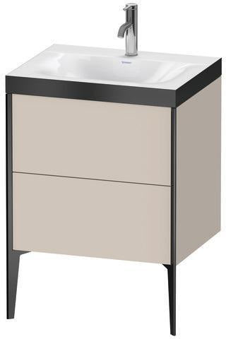 Duravit Möbelwaschtischset XVIU 600x480mm mit Viu Waschtisch und Nussbaum-Einrichtungssystem