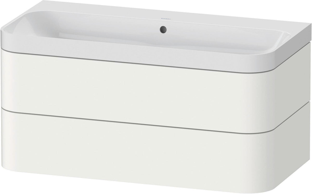 DURAVIT Happy D.2 c-shaped Waschtischset 975 mm wandhängend mit Tip-on und Soft-Close