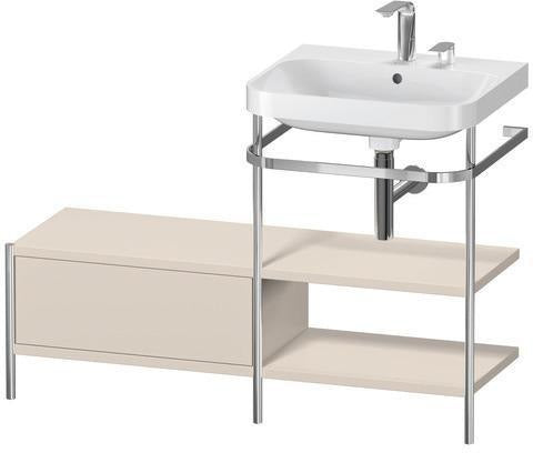 Duravit Happy D.2 Plus Waschtischunterbau 1200x490mm mit Metallkonsole, supermatt – bodenstehend, seitlicher Anbau links