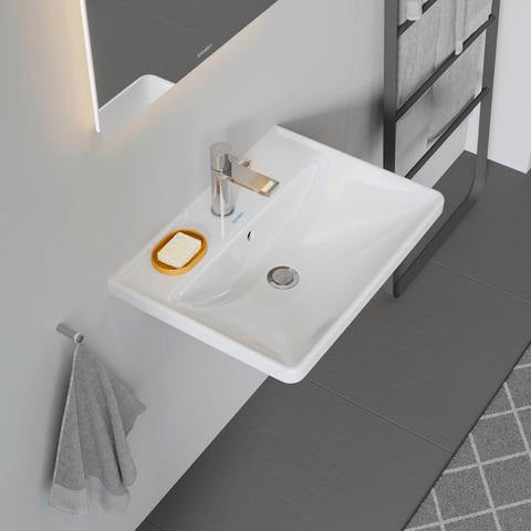 Duravit D-Neo Waschtisch 550 mm weiß mit Überlauf und WonderGliss