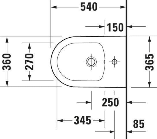 Duravit Wandbidet White Tulip 540 mm Weiß mit Überlauf und WonderGliss