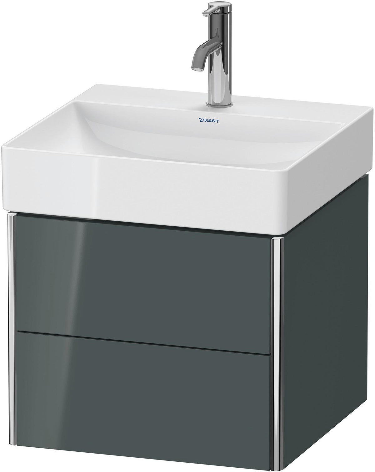 DURAVIT XSquare Waschtischunterbau wandhängend 484 mm dolomiti grey hochglanz 2 Schubkästen