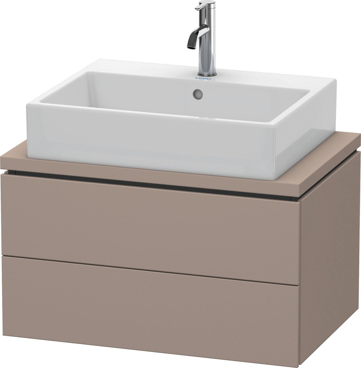 Duravit L-Cube Konsolenwaschtischunterbau 720 mm betongrau matt mit 2 Schubkästen und Tip-On-Technik