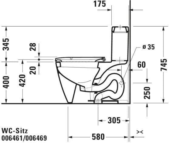 DURAVIT WC-Sitz Happy D.2 mit SoftClose Absenkautomatik, Edelstahl-Scharnieren, weiß, Duroplast