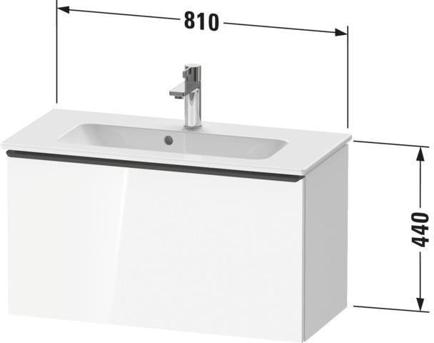 DURAVIT D-Neo Waschtischunterbau 810 mm Eiche Terra Matt mit 1 Auszug & Bronze Griff