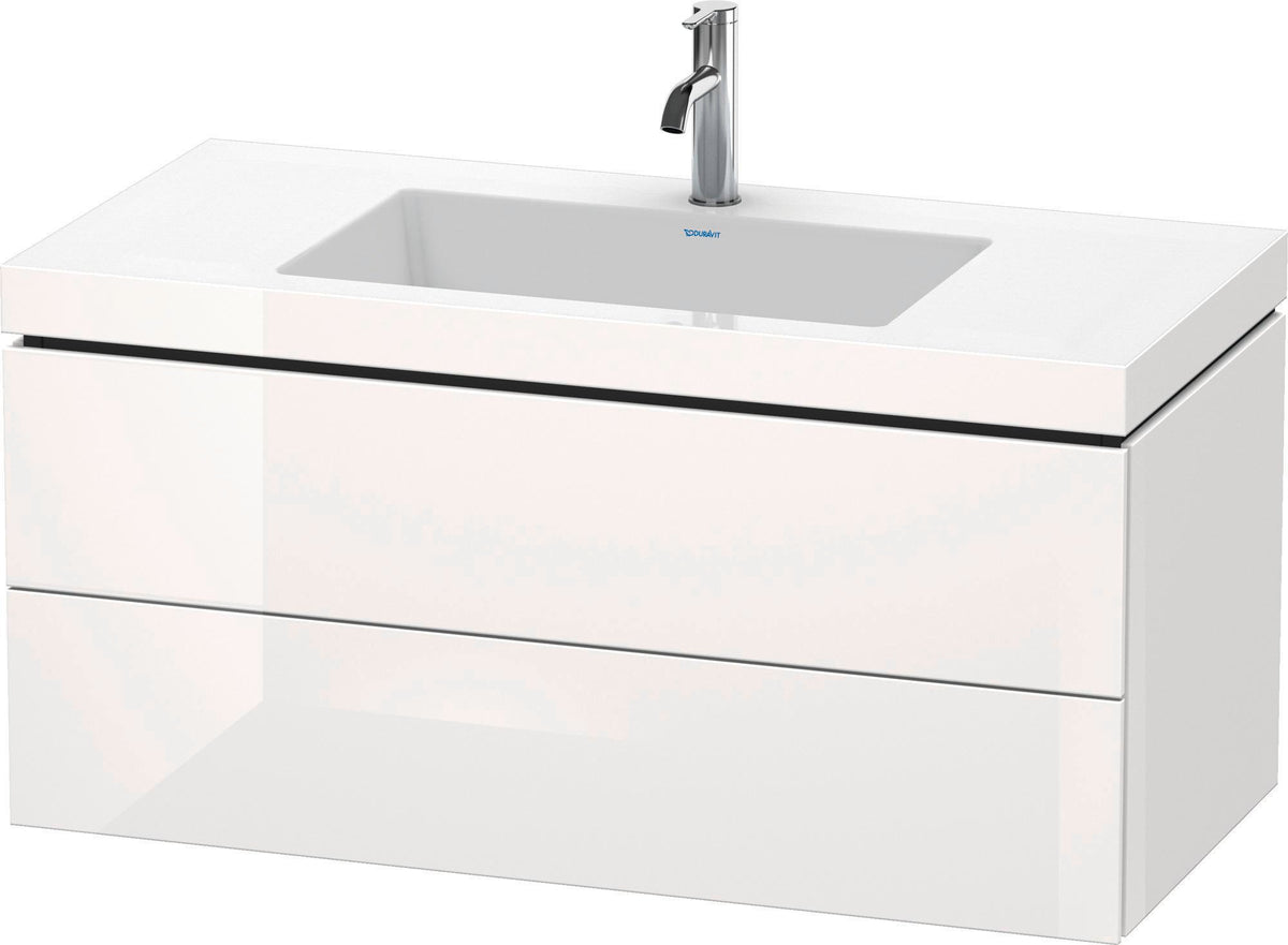 Duravit L-Cube Waschtischset c-bonded 1000 mm Eiche Schwarz mit Vero Air Waschtisch und 2 Schubkästen