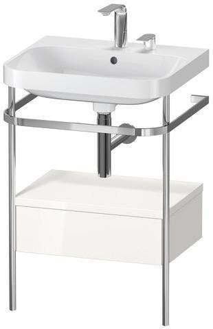Duravit Waschtischset Happy D.2 Plus 575x490mm taupe supermatt mit Hahnloch