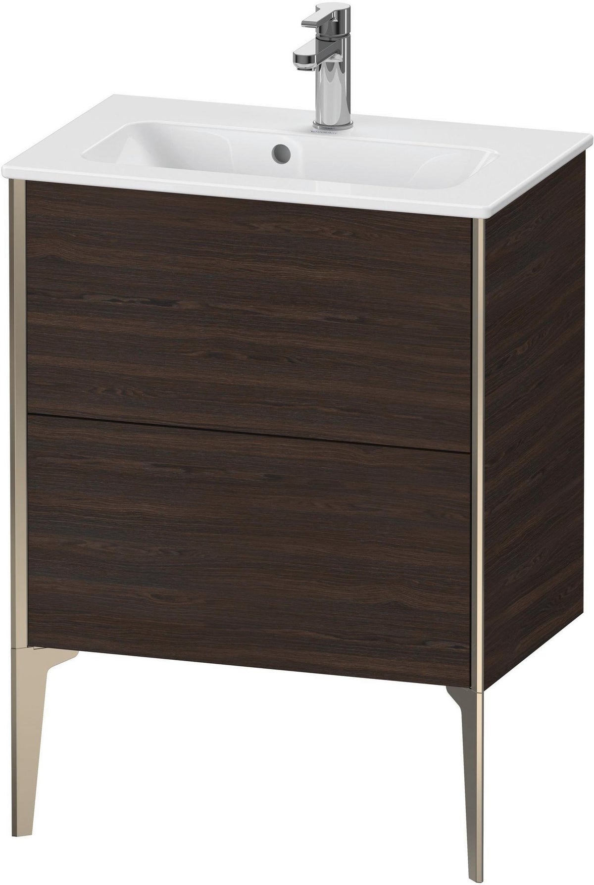 Duravit XViu Waschtischunterbau bodenstehend 610 mm, 2 Auszüge, champagner matt/weiß matt