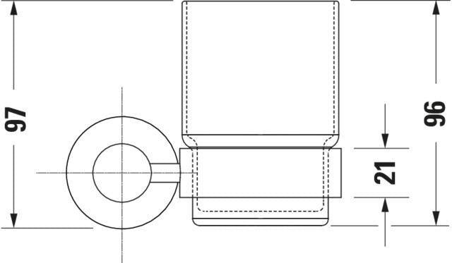 DURAVIT D-Code Glashalter Glas rechts Chrom – Wandmontage Zahnputzbecher mit Befestigungsmaterial